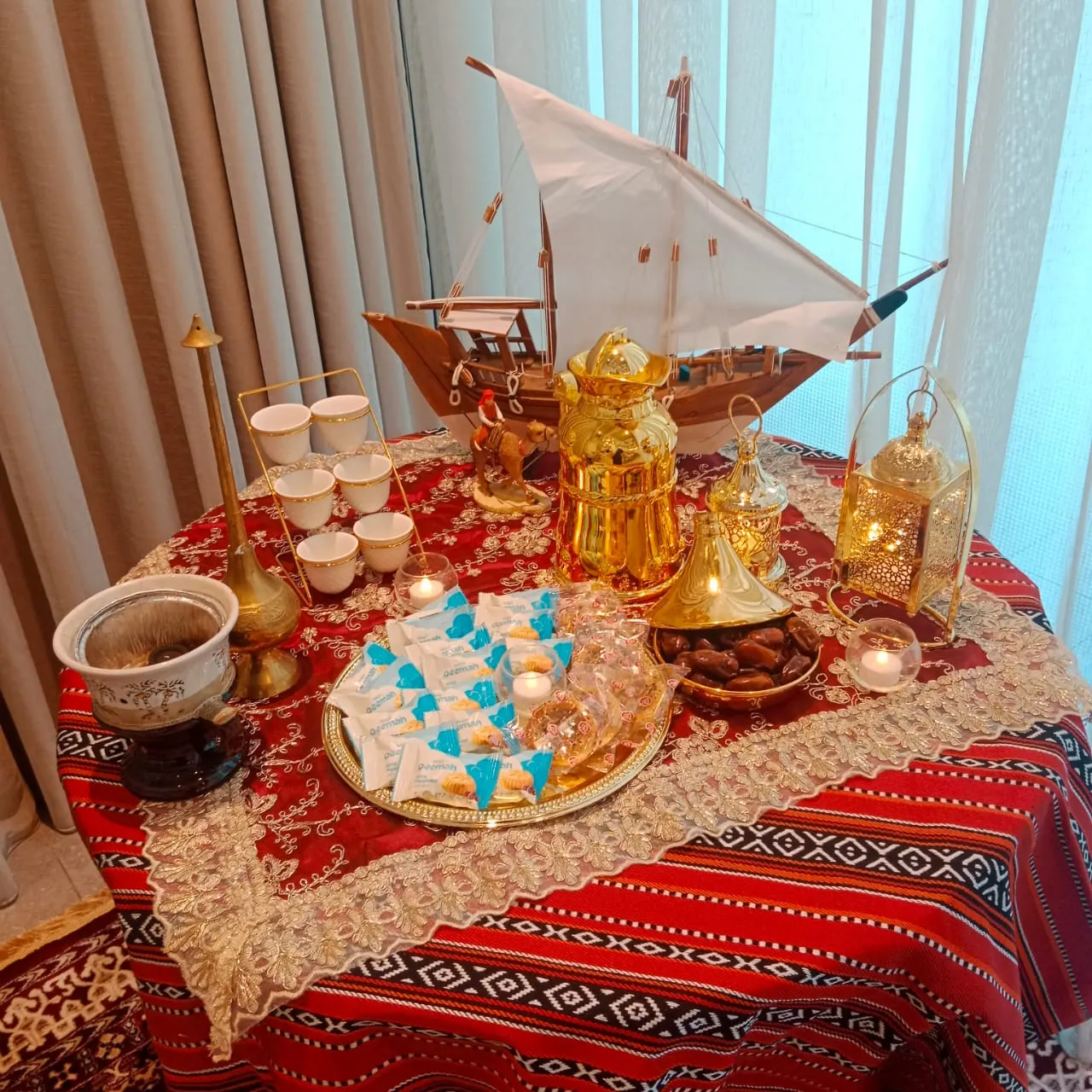 Arabic Coffee Setups - Gold dallah & dates service